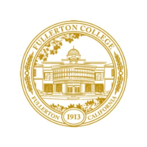 A gold seal with the fullerton college logo.