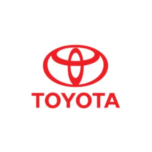 A red toyota logo on top of a white background.