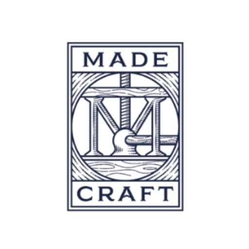 A black and white image of the made craft logo.